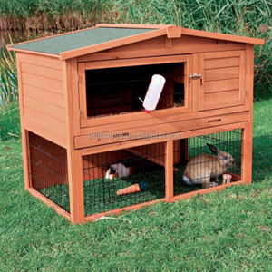 Trong Nhà Và Ngoài Trời 2 Câu Chuyện Bằng Gỗ Với Thức Ăn Máng Thỏ Hutches Lồng Thỏ Vật Nuôi Lồng Cho Bán - Product Image 3