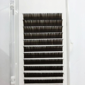 Dark Brown Eyelash Extensions Individual Colorful False Eye <strong>Lashes</strong> Natural Silk <strong>Lashes</strong> Supplies - Product Image 6