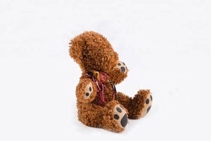 ぬいぐるみぬいぐるみダークブラウンテディベア刺繍入り
