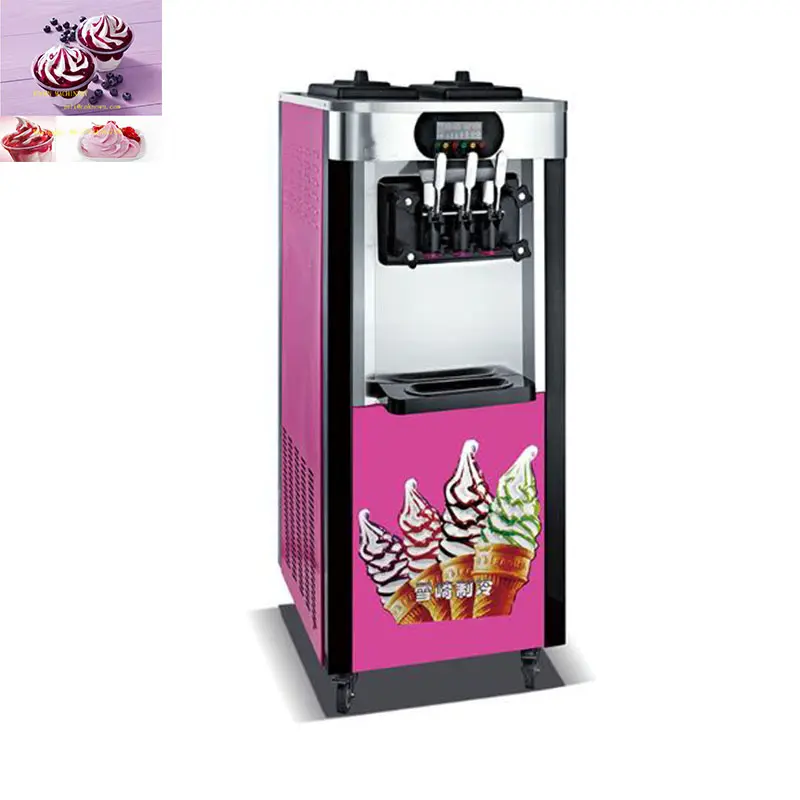 2024 Sundae Ice Cream 220V/500W 0.4HP Aspera R134a Máquina de helados suaves amarillos/negros