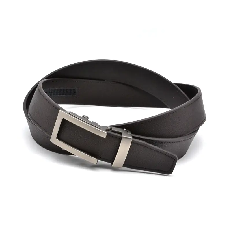 Personnalisé formel métal magnétique boucle automatique micro ceintures réglables en cuir véritable hommes ceinture de survêtement