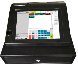 10.1 polegada touch screen android registrar dinheiro com software da impressora