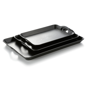 工厂批发高品质矩形黑色三聚氰胺塑料食品托盘 - Product Image 1