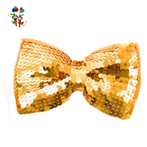 Bomboniera a buon mercato Fancy Dress Costume Self Tie Color oro papillon con paillettes HPC-3044