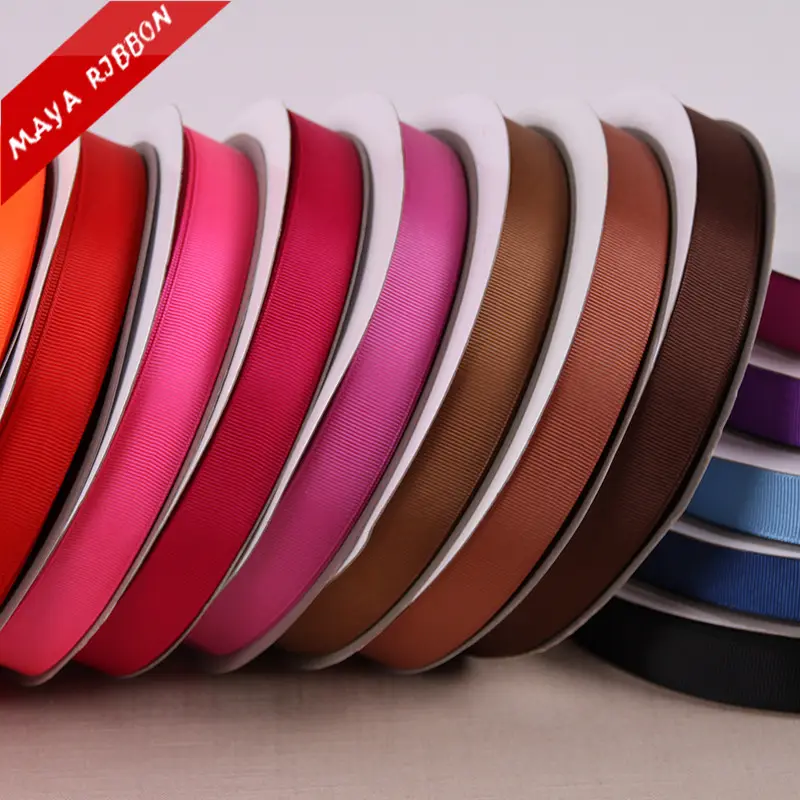 6mm 10mm 15mm 19mm 25mm 38mm 50mm Soild Colore double face nastro del grosgrain per la decorazione