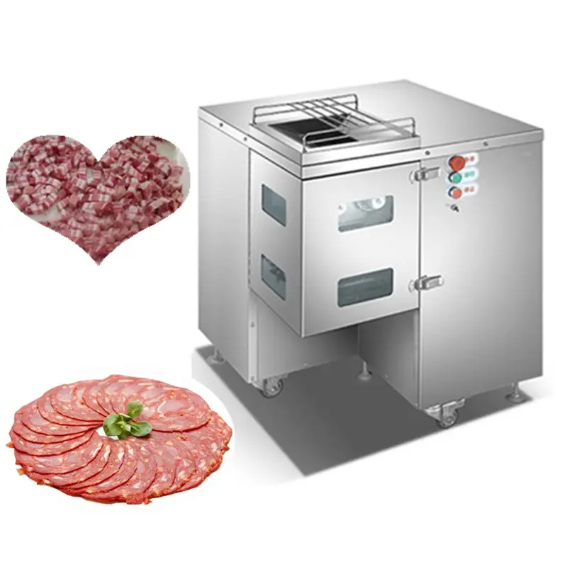 Fatiador de carne pequena, máquina de descascar para carne, cortador de cubo