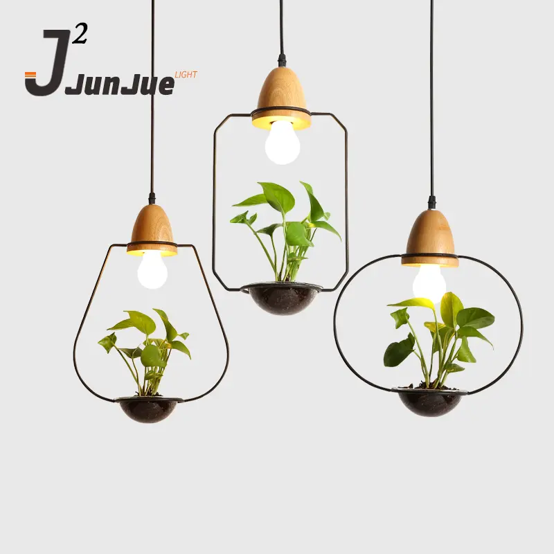 Металлическая Подвесная лампа, матовый черный промышленный винтажный светильник, простая Скандинавская лампа в виде растения, маленькие свежие зеленые лампы, новый продукт