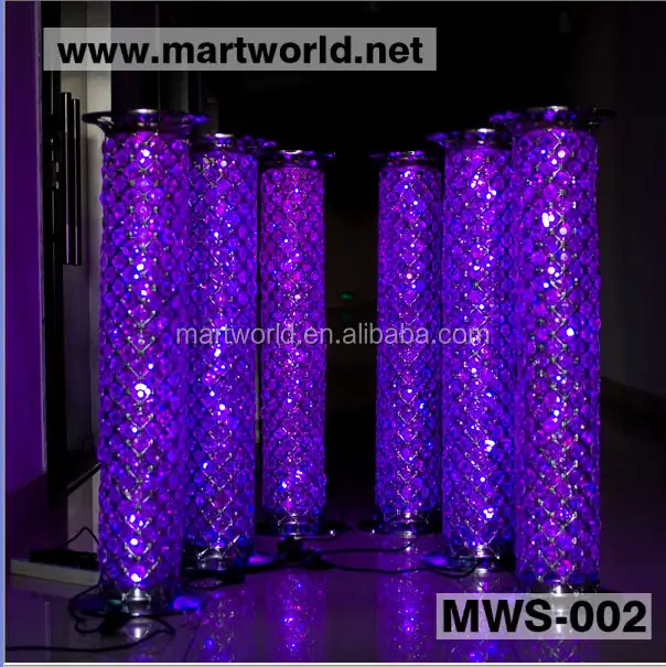 Pilares de cristal de luz rgb, colunas de decoração para casamento, palco, cristal, led, para decoração de aisle de casamento (MWS-002), imperdível
