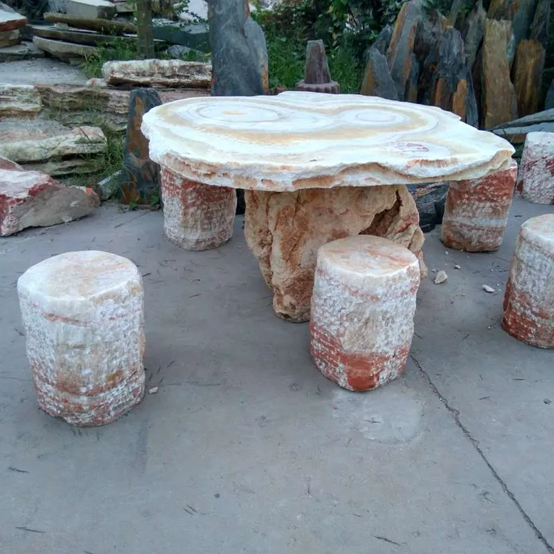 Nuova Cina fornitore tavolo in pietra e banco patio esterno mobili