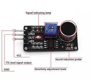 LM393チップ3ピンブラックPCBボードを備えた音声検出センサーモジュール音声センサー - Product Image 6