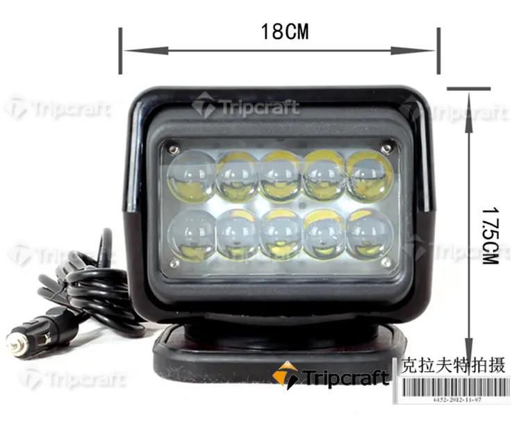 Luz de led flexível 360 graus com controle remoto, à prova d'água ip65 50w hid pesquisa luz magnética de trabalho