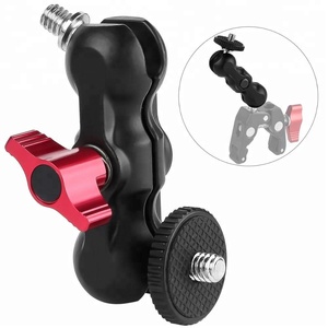 Big Mini Arm Mount Adapter Multi - Function Double Ball Head รองเท้าสกรูสำหรับกล้อง LCD Monitor LED ไฟ - Product Image 5