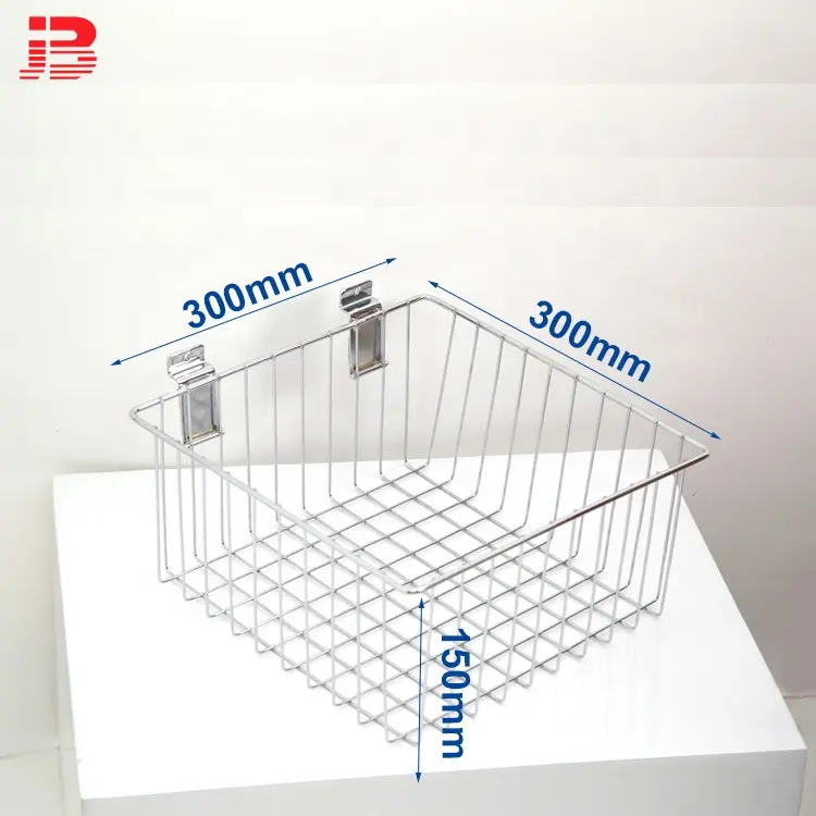 Logam Supermarket Besi Chrome Kawat Keranjang untuk Display dan Penyimpanan Barang