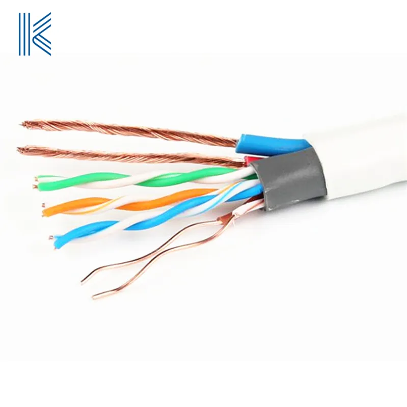 Cable de conexión plano UTP FTP SFTP Cat5e Cat6 caja de cartón de cobre completo par Cable de transferencia de datos de 8 núcleos Cable eléctrico CAT 6 soporte