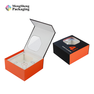 Benutzer definierte offene <span class=keywords><strong>Display</strong></span>-Verpackungs boxen Karton Bäckerei Kuchen süße Rose Geschenk box klare Fenster und Bogen Kraft papier Box mit Fenster