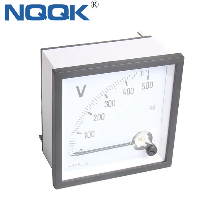 96mm vierkante vorm pointer type panel voltage meter moving coil structuur voltmeter