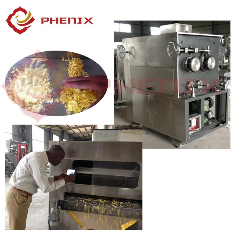 Automatico di Mais Fiocco di Mais Fiocchi di Cereali per La Colazione Che Fa La Macchina del Cibo Linea di Lavorazione da Phenix Macchine