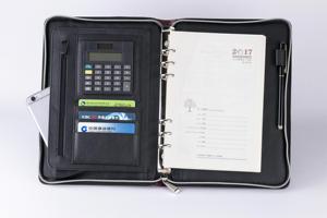 Bolsa de cuaderno con cremallera de hoja suelta, cuaderno personalizado a5a6, Bloc de notas portátil, calculadora de cuero de imitación, lino, diario, planificador de día
