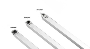 迷你人体工程学硬质合金车刀，3 件套/硬质合金木工工具套装 - Product Image 2