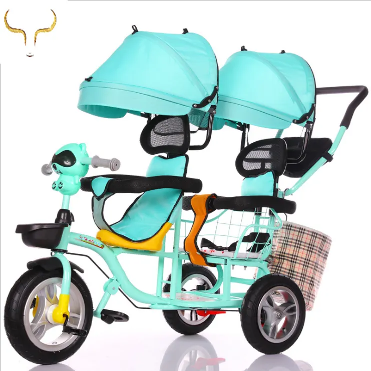 Vente directe de poussette pour bébé à deux places, vente en gros, pour garçons et filles, avec pieds et trois roues, vente en gros