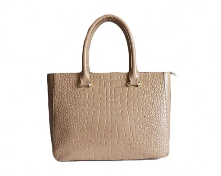 Sac fourre-tout en cuir croco pour femmes, grand cabas à contraste, 2016