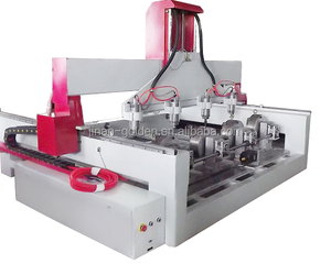 Máquina de tallado de madera cnc de 4 ejes con múltiples cabezales con rotativo