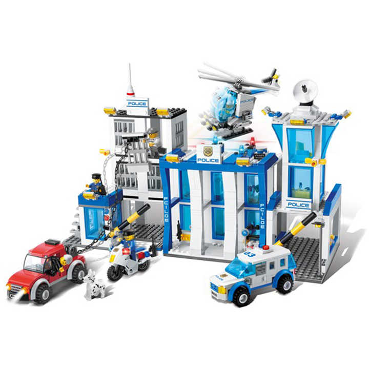870 PCS ABS Police Station Kids Toy Game Educational Toy Building Blocks for OEM/ODM