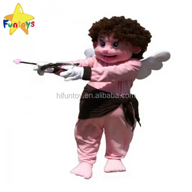 Traje de mascote do anjo do dia dos namorados, fantasia personalizada do mascote