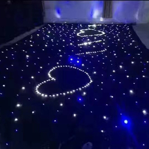 Sky EffectsสีดำสีขาวLED Starlitผ้าสำหรับพื้นหลังเวทีFairyไฟงานแต่งงาน