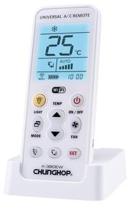 Heißer Verkauf Chunghop K-380EW WIFi Smart Universal Klimaanlage <span class=keywords><strong>Controller</strong></span> <span class=keywords><strong>LED</strong></span>-Licht Großbild-Hintergrund beleuchtung Drahtlose Fernbedienung