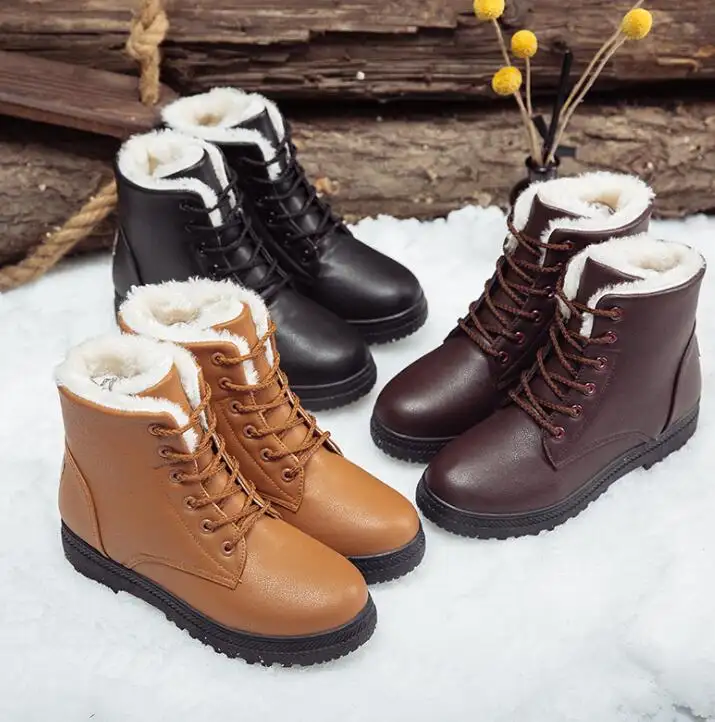 Cy11622a 2017 Nuevo invierno barato de lujo nieve botas damas tobillo botas planas botas insize 44