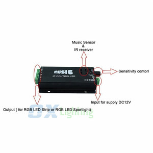 Ha condotto Il Regolatore Musica Audio Sensibile Attivato RGB HA CONDOTTO Il Regolatore 24 tasti del Telecomando IR - Product Image 6
