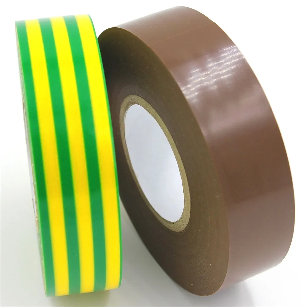 Strong Tensile Strength Brown Yellow Green PVC Electrical Adhesive Tape
