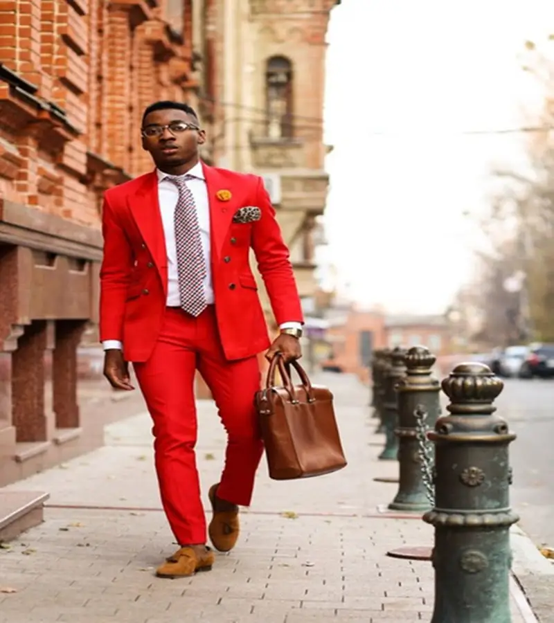 2019 Casual Red Men Suit For Wedding Summer Man Suits 2個 (Jacket + Pants + Tie) Latest Blazer Tuxedos