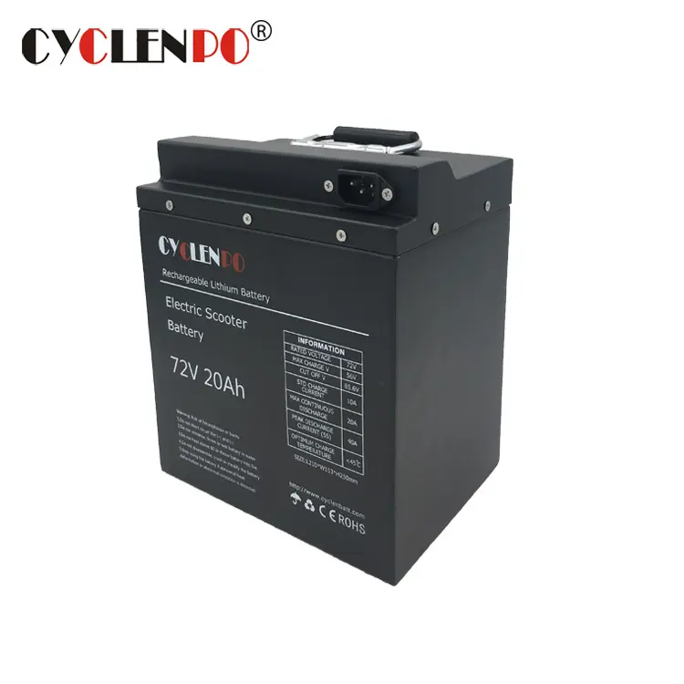 Customized 72v 20ah lithium battery pack for electric scooter and motorcycle