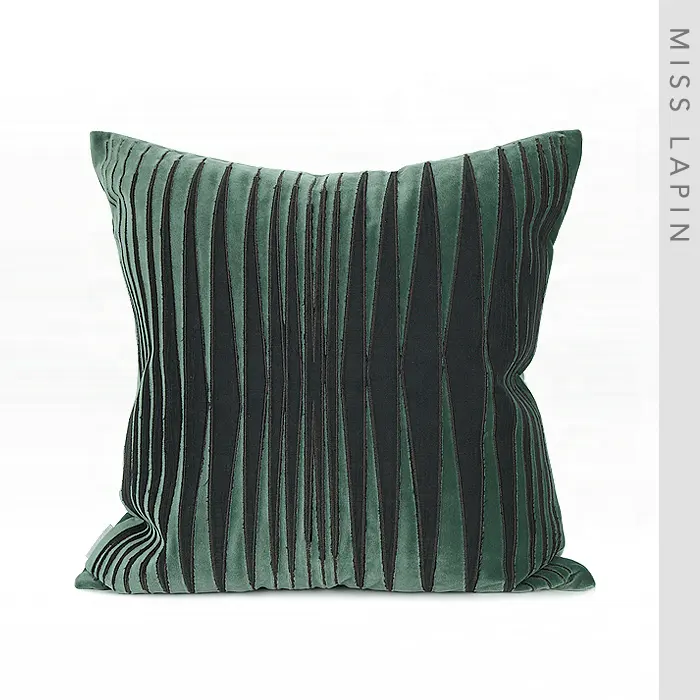 High Class Fabric Decor Sofa Pillow Cover Square 50 × 50センチメートルLuxury Modern Green Embroidery Cushion Cover