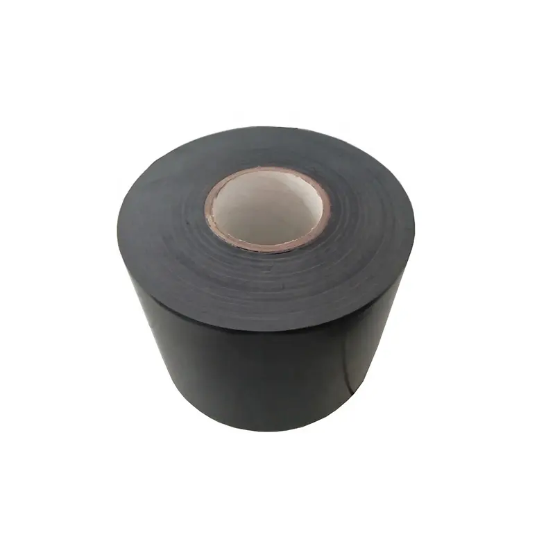 MENGSHANブランド黒色25ミル厚のブチルゴム接着剤ガスパイプライン用コールドラップ防食テープ