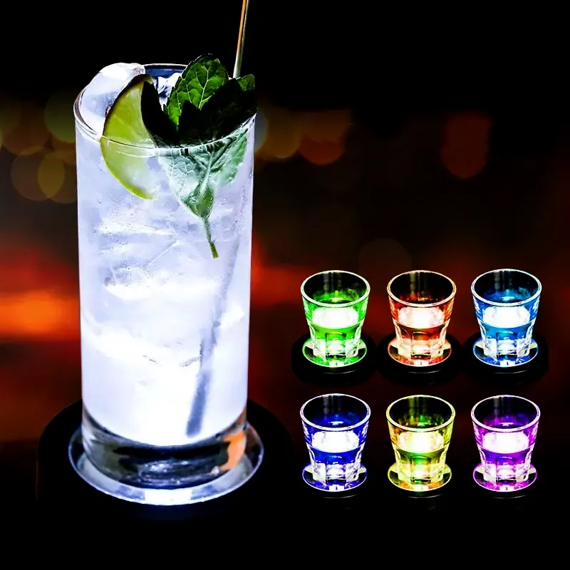 Renkli değişim LED ışık Coaster içecek cam şişe