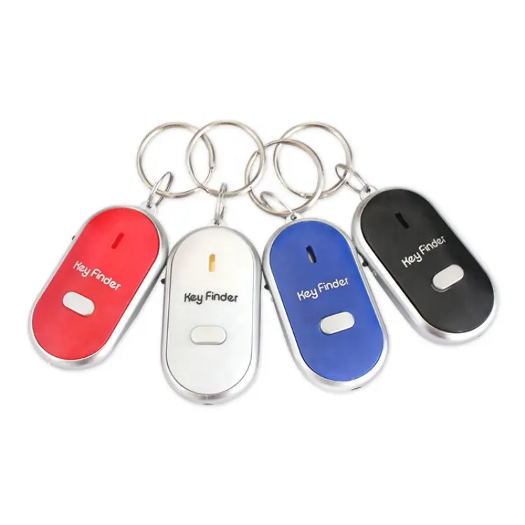Custom logo print LED light just whistle key finder keychain or key ring for promotional gifts