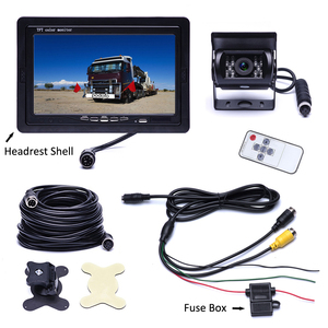 Podofo 7 “LCD 显示汽车后视显示器 4 针连接器车辆反向备份相机房车拖车露营者 - Product Image 6