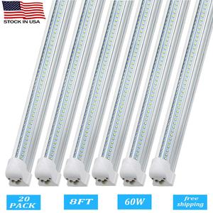 US Warehouse Stock 4FT <strong>8FT</strong> 36W 60W Super Bright <strong>Led</strong> Tube V Shape Double <strong>Led</strong> Chips T8 T5 Integrated Tube Light Fixture for Office