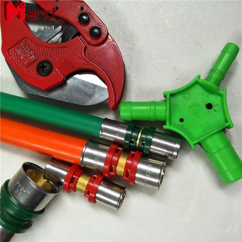 Mark hot wholesale plastic brass pex pipe press fitting and tools with certificate