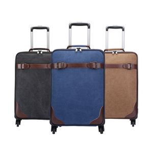 מפעל-חום מיושם 16 עוז בד נסיעות duffel 4 גלגלים מתגלגל תיק מטען עם מנעול