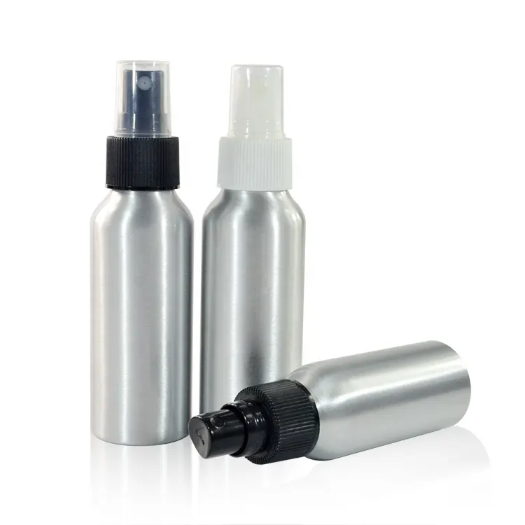 metal cosmetics storage container 30ml 50ml 100ml 120ml 150ml 250ml aluminum perfume spray bottle with plastic sprayer atomizer