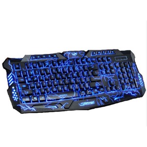 Accesorios electrónicos, teclado de juegos para ordenador de escritorio y portátil, alimentado por USB, tricolor, retroiluminado, completo, n-key