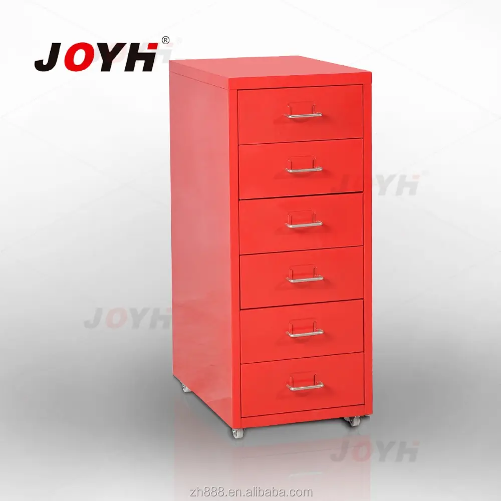 Hot Selling Metal Steel Red Drawer Cabinet with Six Drawers