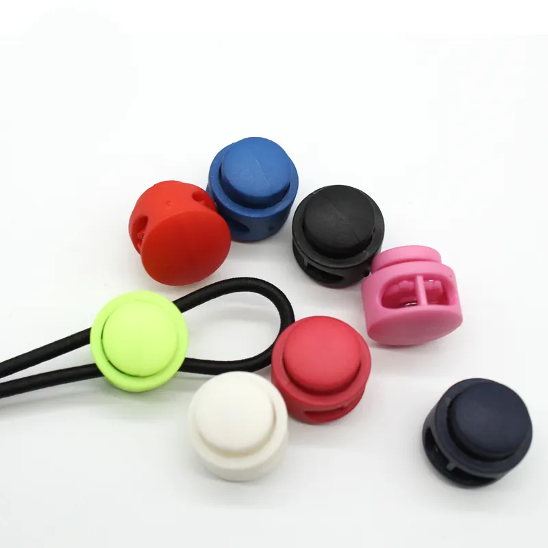 Mushroom Plastic Customized Colors Round Spring Cord Lock Plastic Drawstring Lock Stopper For Caps Hats Bags