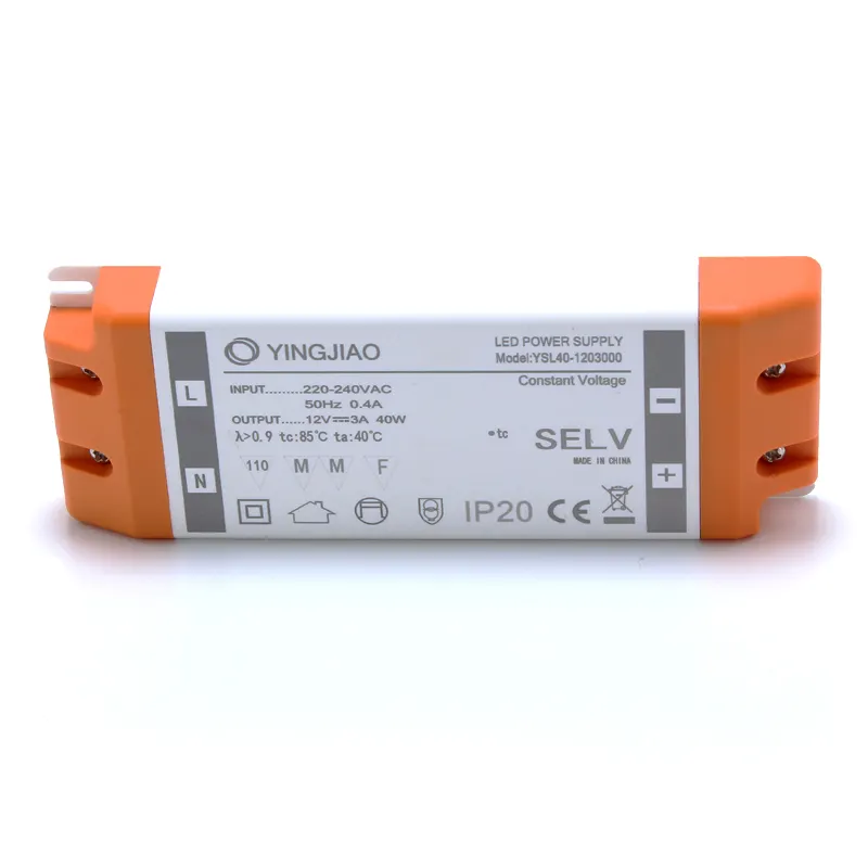 Yingjiao driver led triac regulável, 40w 500ma 700ma 1050ma 1400ma fonte de alimentação led constante com 5 anos de garantia