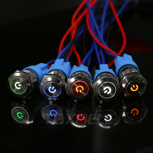 สวิตช์ปุ่มกดสัญญาณไฟ LED 12มม. 5สี,สวิตช์ปุ่มกดสัญญาณไฟรถยนต์วงแหวน4ขา3V 6V 12V 24V 220V - Product Image 2