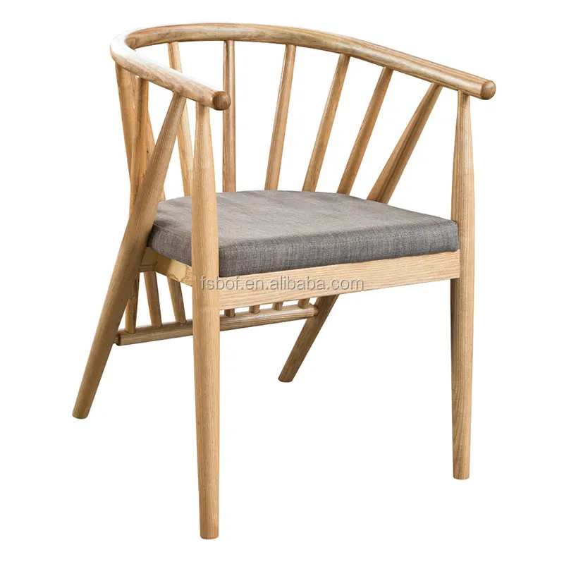 Antiguo de madera maciza brazo sillas muebles con cojín de cuero ASIENTO DE EA013